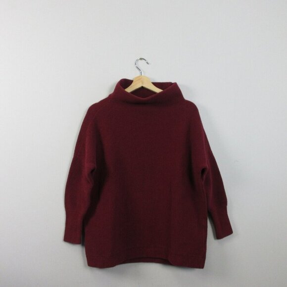 Free People Ottoman Slouchy Sweater Women XS Burgundy Cotton Blend Oversized 614 - Picture 1 of 13